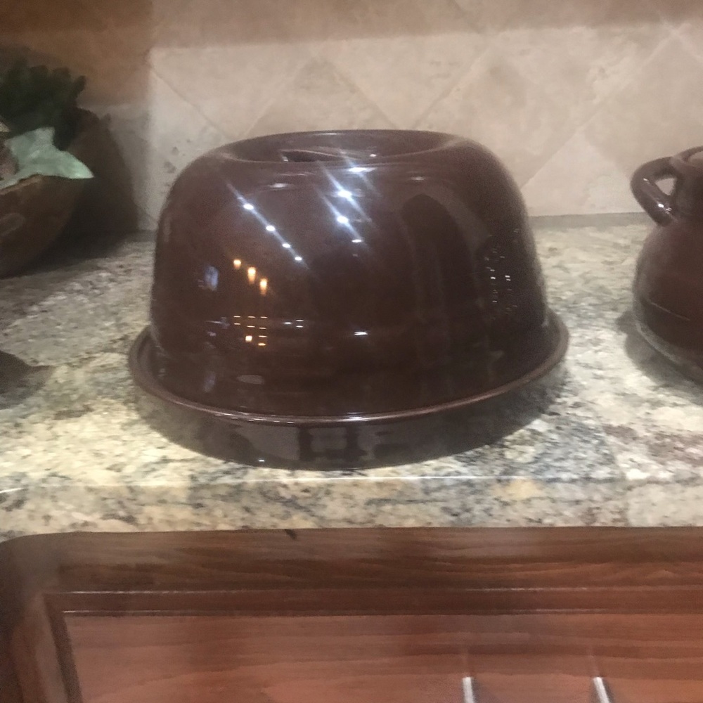 Rare chocolate Longaberger relish covered dish